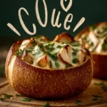 Chicken Alfredo in Garlic Bread Bowls Recipe First Image