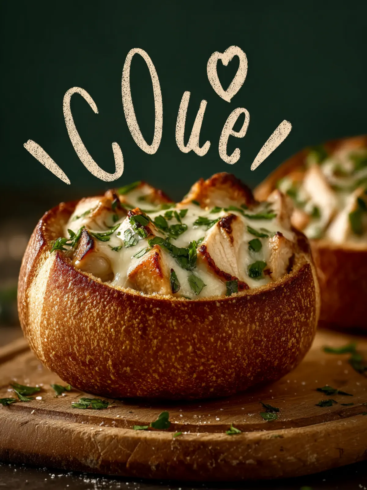 Chicken Alfredo in Garlic Bread Bowls Recipe First Image