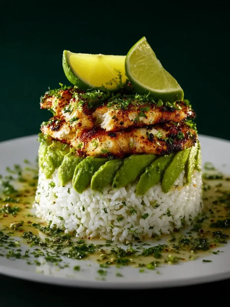 Honey Lime Chicken Avocado Rice Stack First Image
