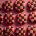 Strawberry Chocolate Checkered Cookies First Image
