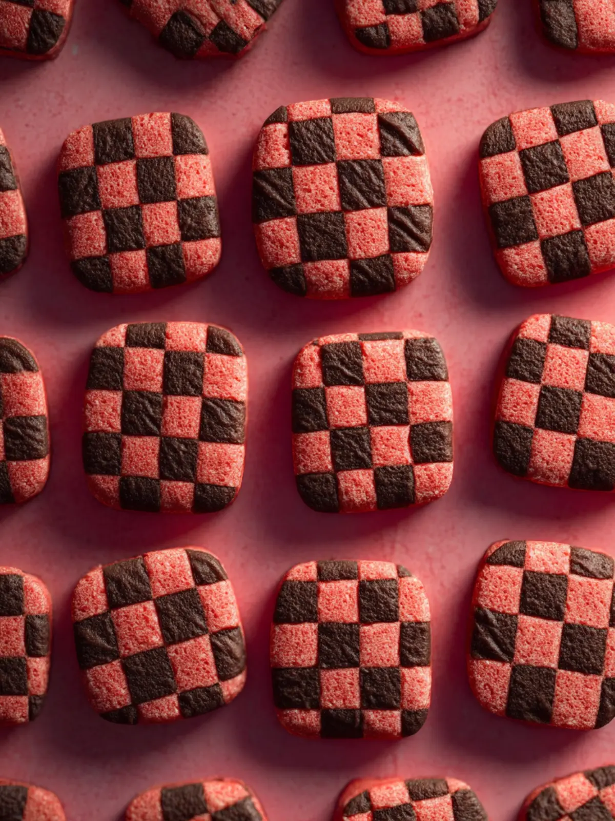 Strawberry Chocolate Checkered Cookies First Image