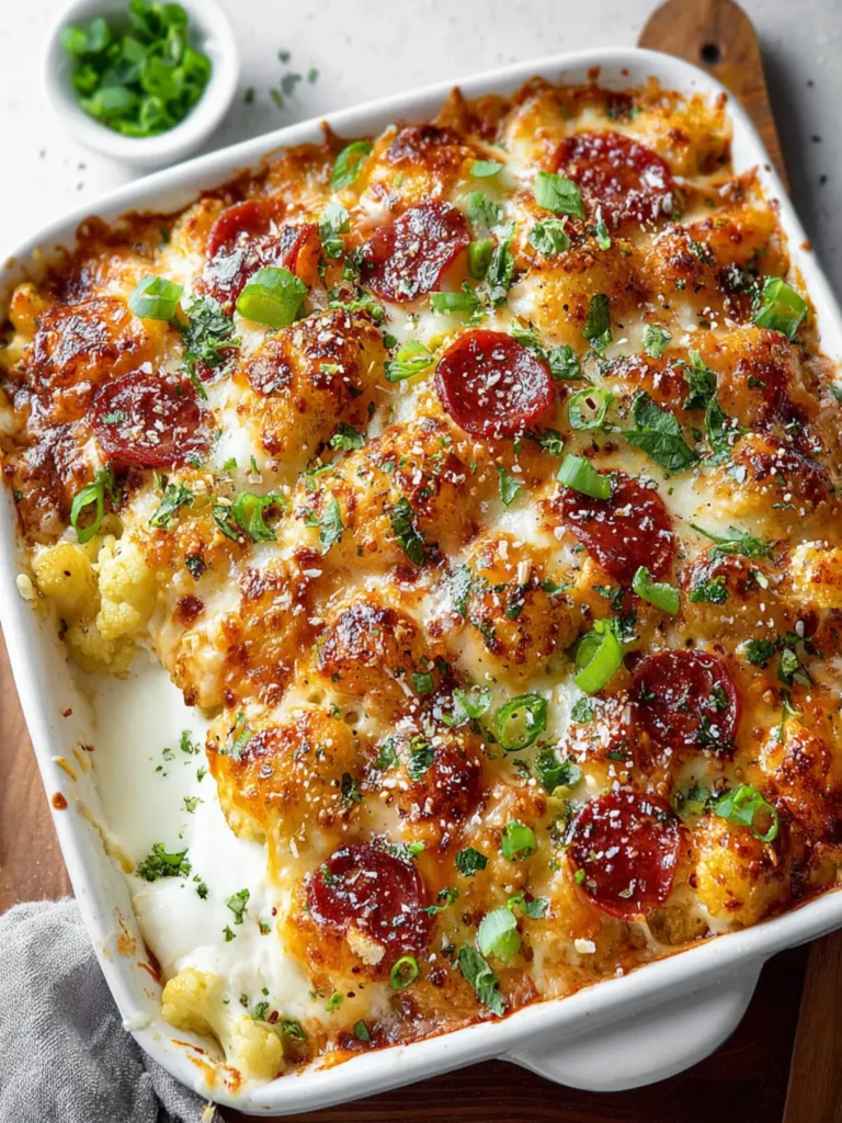 Cauliflower Pizza Casserole (Low Carb / Keto) First Image