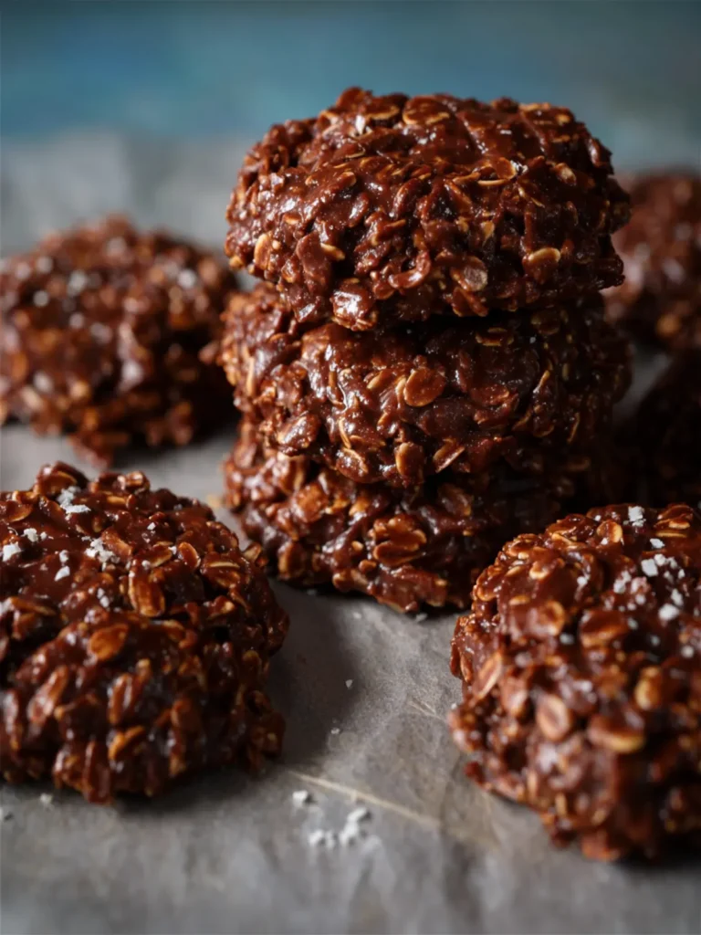 Healthier No Bake Chocolate Peanut Butter Cookies First Image