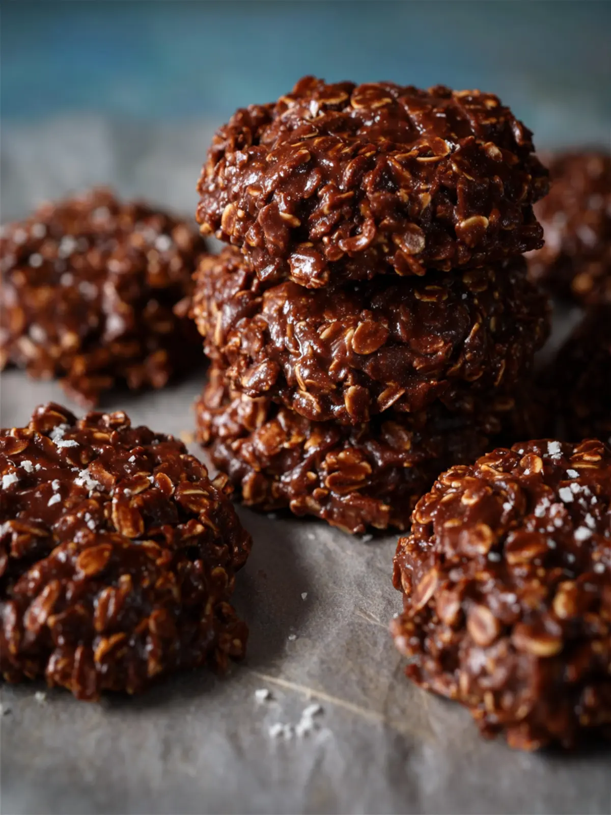 Healthier No Bake Chocolate Peanut Butter Cookies First Image