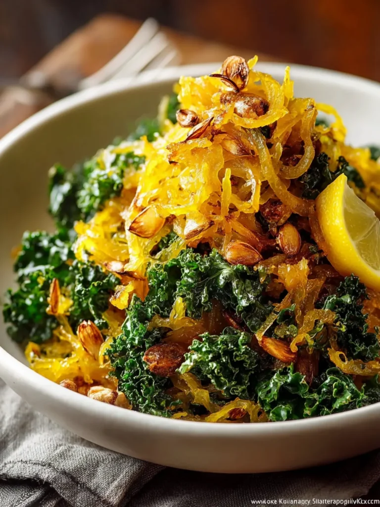 Caramelized Lemon Shredded Squash and Kale Salad First Image