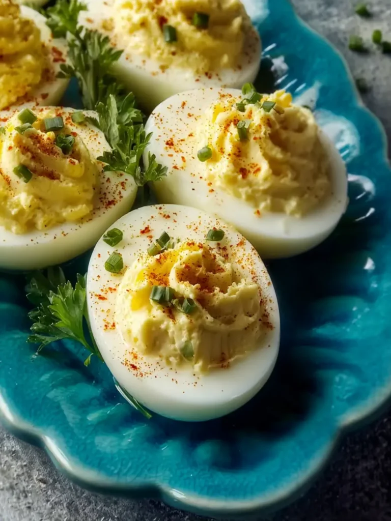 Creamy Garlic Deviled Eggs First Image