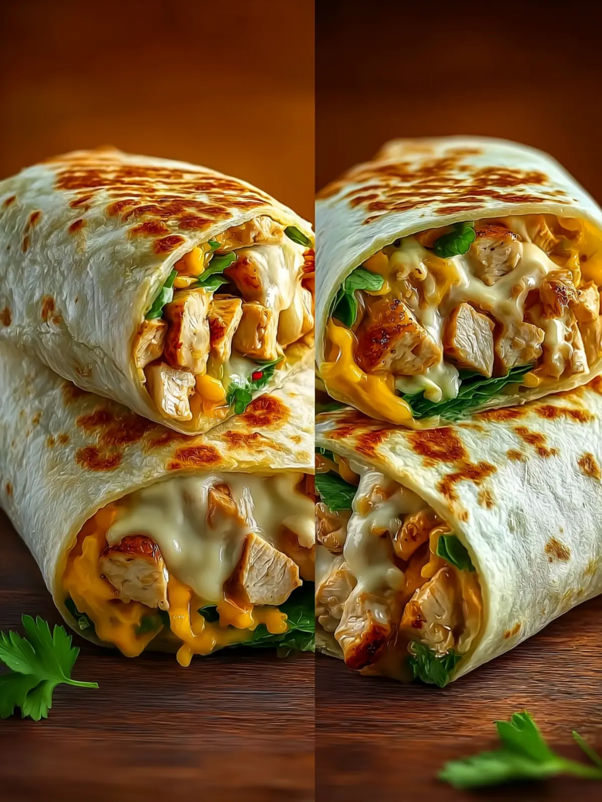 Cheesy Garlic Chicken Wraps First Image