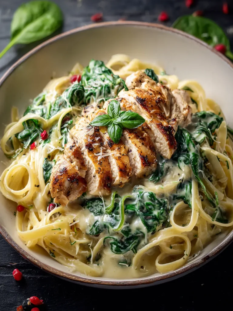 Chicken Spinach Alfredo Recipe First Image