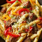 Creamy Beef Sausage Peppers Pasta First Image