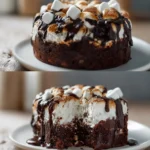 Easy Marshmallow Chocolate Poke Cake First Image