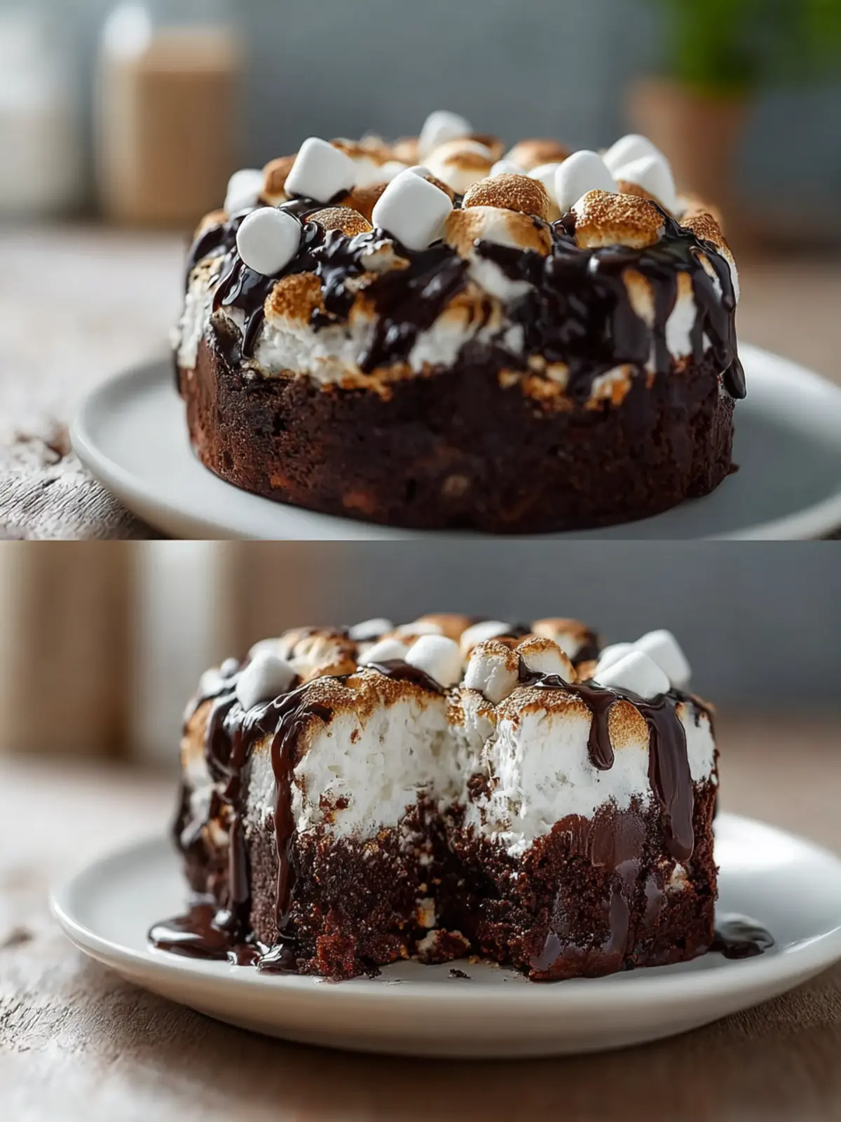 Easy Marshmallow Chocolate Poke Cake First Image