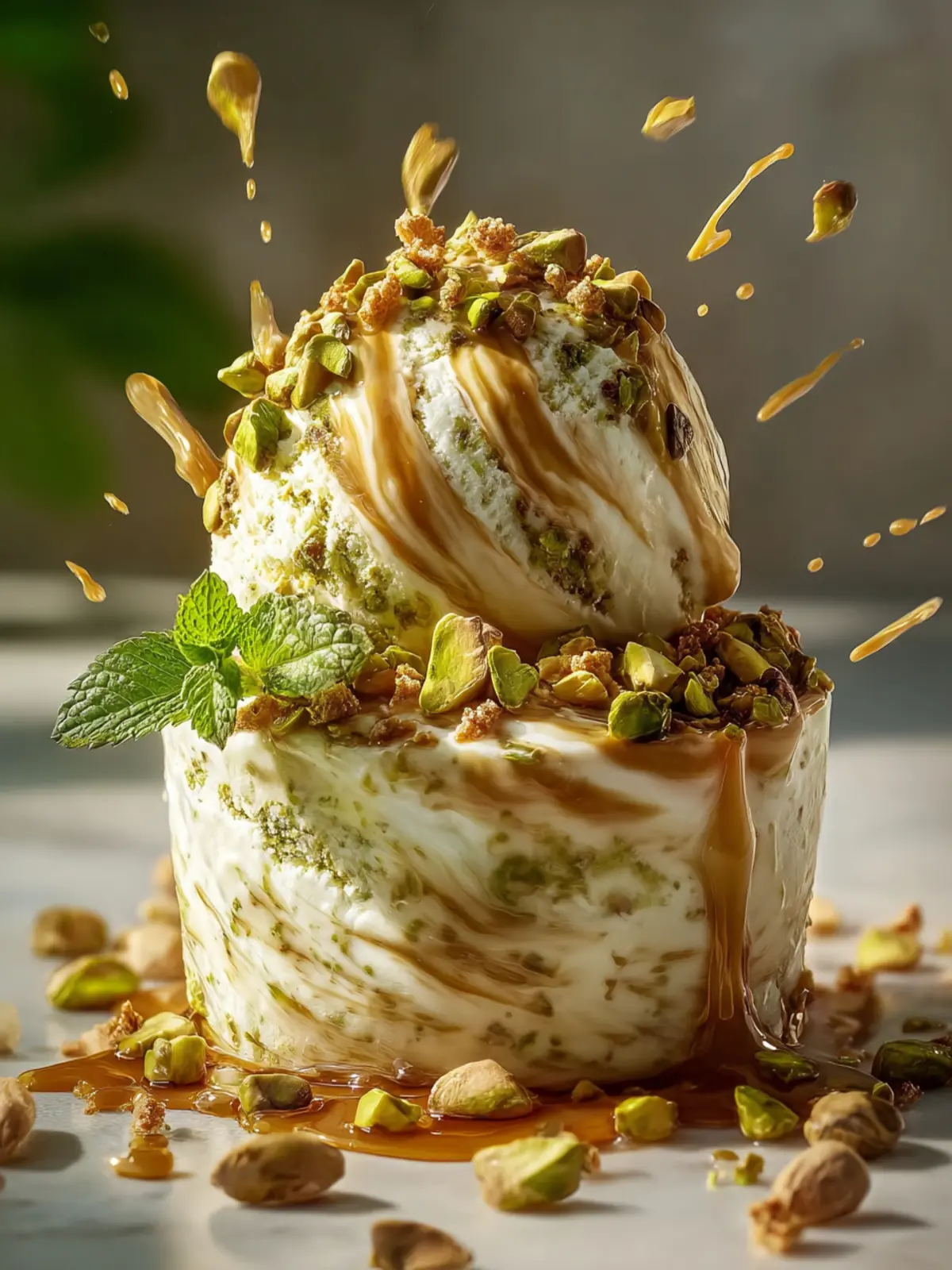 Baklava Pistachio Cheesecake Ice Cream with Crunchy Swirl Delight First Image