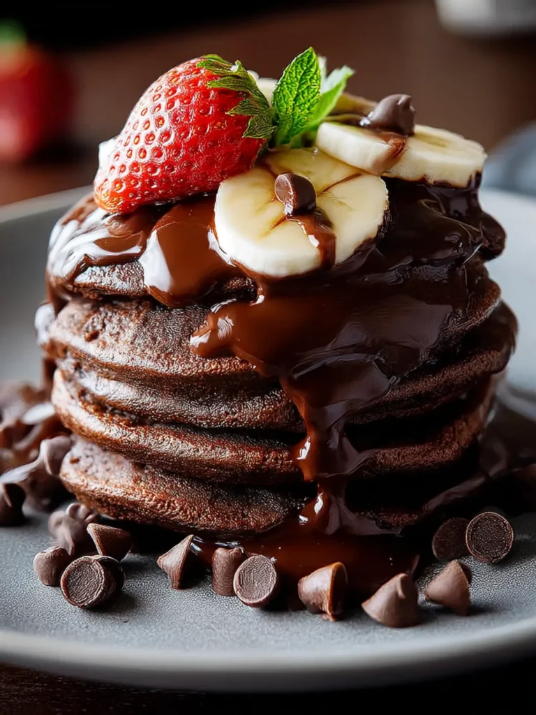 Chocolate Protein Pancakes First Image