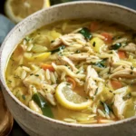 Lemon chicken orzo soup First Image