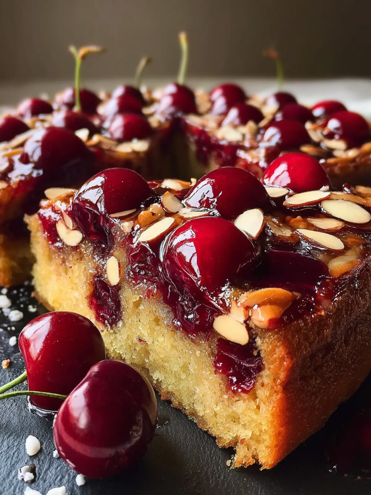 cherry almond upside down cake First Image