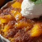 EASY Crockpot Peach Cobbler First Image